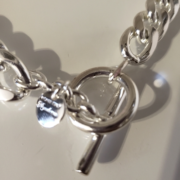 Dyadema Italian Silver Choker Chain Heavy Link Hoop Closer NWOT - Picture 7 of 11